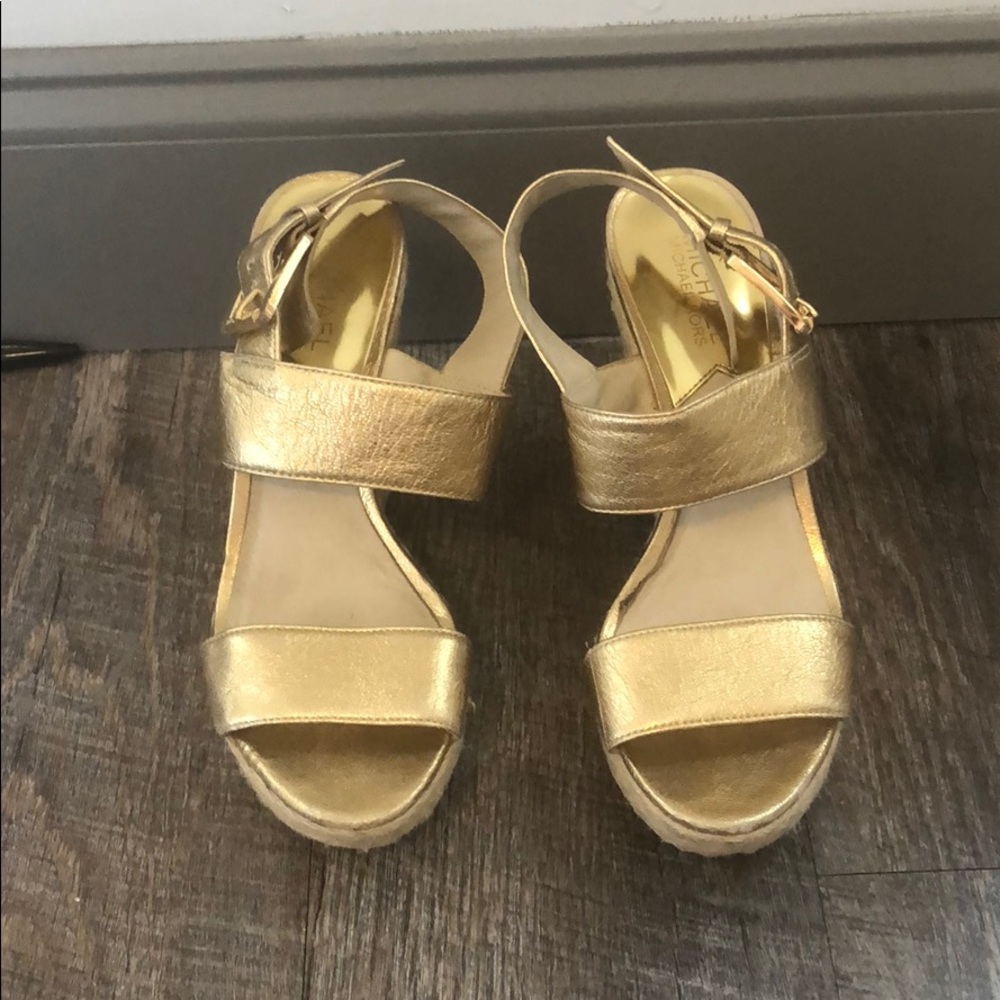 Micheal Kors Gold Wedges